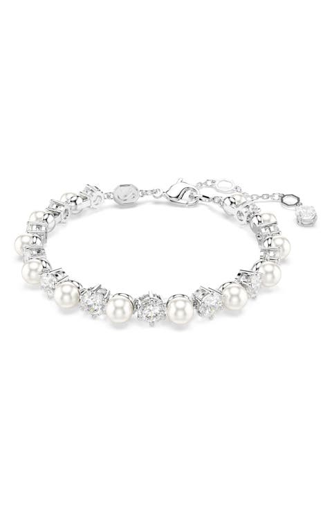 Matrix Crystal & Faux Pearl Tennis Bracelet