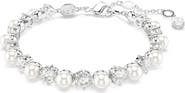 Swarovski Matrix Crystal 
Faux Pearl Tennis Bracelet