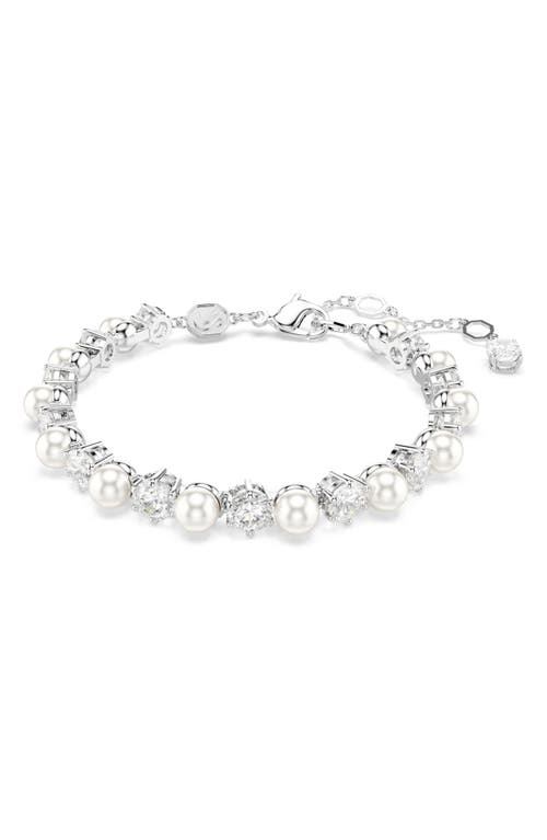 Swarovski Matrix Tennis Bracelet In White/silver