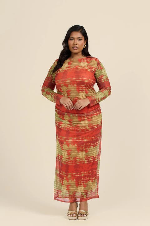Plus Size Tye Dye Midi Dress