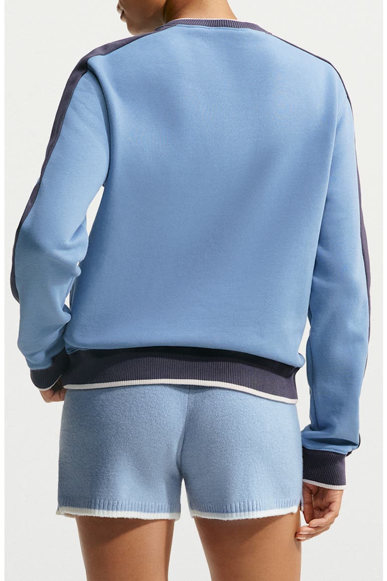 Long Sleeve Knit Crewneck Top, Alternate, color, WORK BLUE/ GRIDIRON