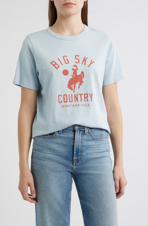 Big Sky Sunwashed Cotton Graphic T-Shirt