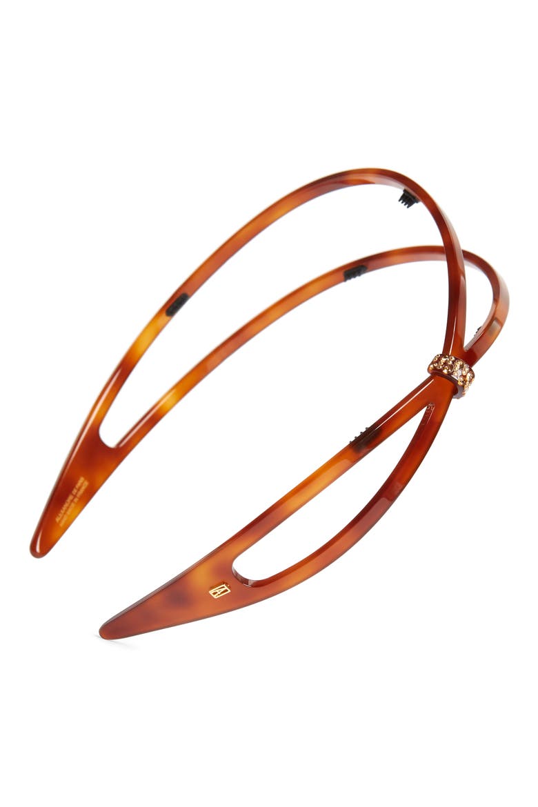 Crystal Embellished Headband, Main, color, TORTOISE