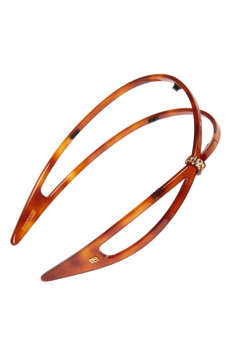 Alexandre de Paris Crystal Embellished Headband, Main, color, Tortoise