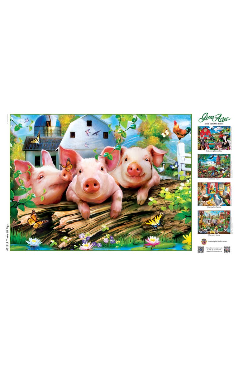Three Lil' Pigs 300 Piece Jigsaw Puzzle, Alternate, color, Multicolor