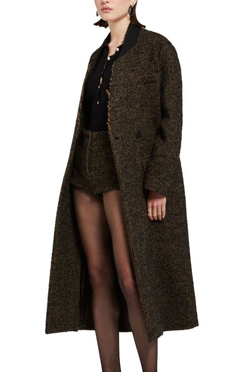 Tweed Double-Breasted Coat