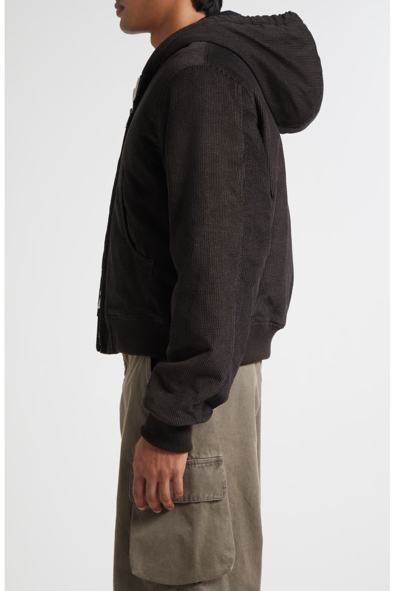 Bank Corded Twill Hooded Bomber Jacket, Alternate, color, DARK BROWN TWILL CORD