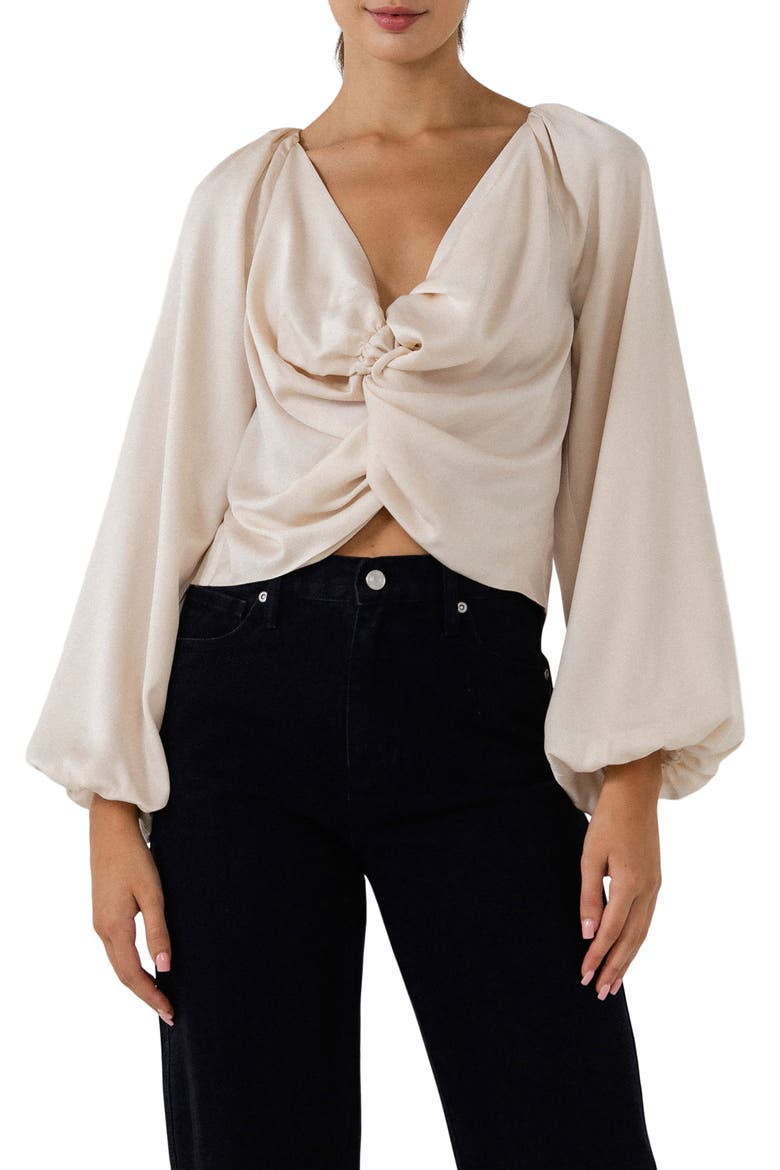 Twist Front Top, Main, color, CREAM