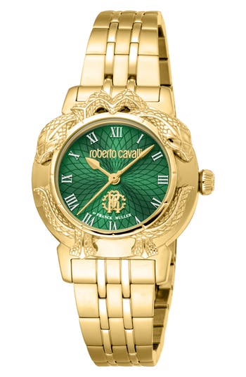 Roberto Cavalli By Franck Muller Bracelet Watch, 32mm In Gold
