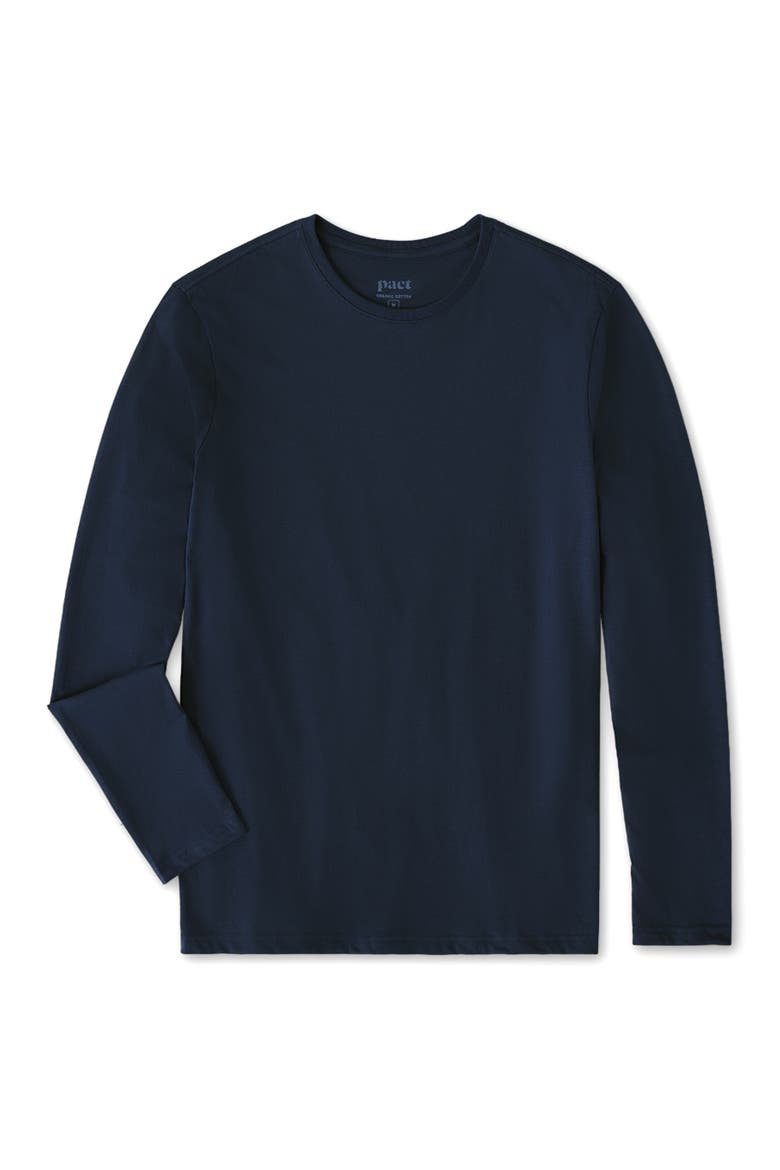 Organic Cotton Men's Softspun Essential Crewneck Long Sleeve Tee, Alternate, color, Navy