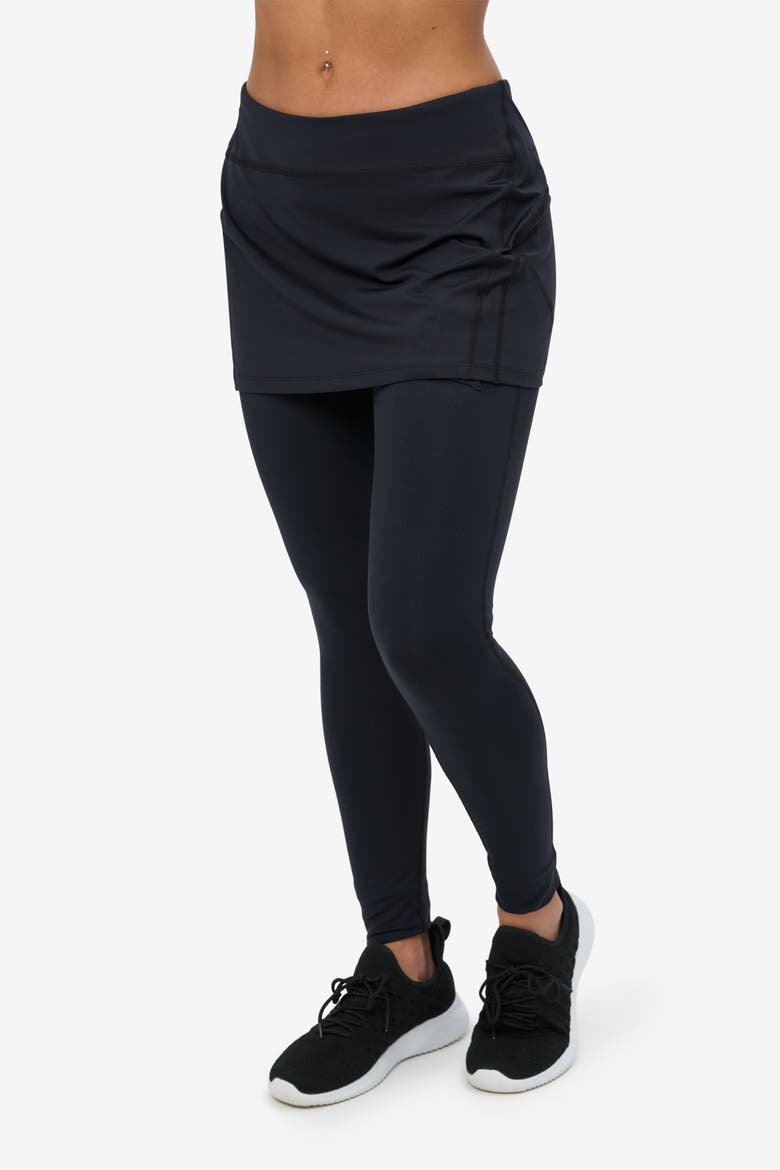 Women's Skirt with Leggings with Sun and UV Protection, Alternate, color, Black