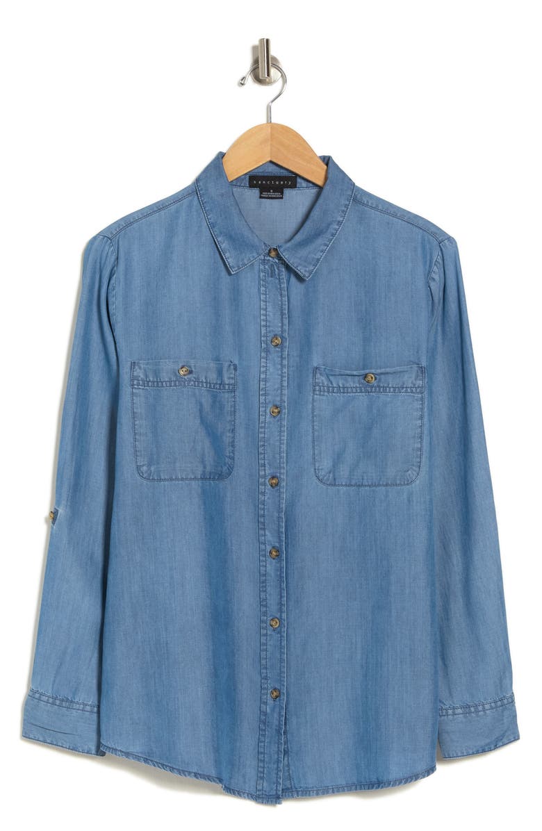 Sanctuary Tencel<sup>®</sup> Lyocell Boyfriend Button-Up Shirt, Alternate, color,