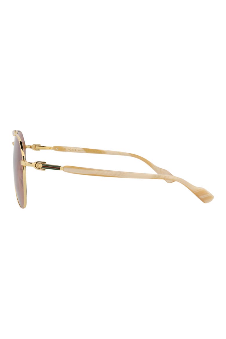 59mm Navigator Sunglasses, Alternate, color, GOLD GOLD BROWN