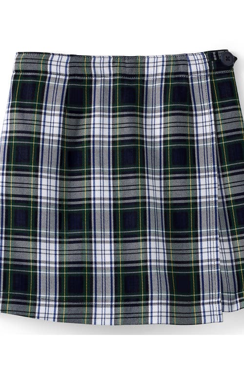 Lands' End School Uniform Girls Plaid A Line Tab Skort Top Of Knee In Multi