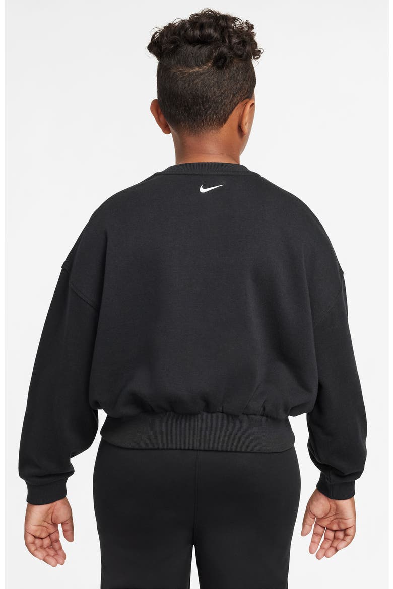 Kids' Sportswear Club Boxy Sweatshirt, Alternate, color, 010 BLACK/WHITE
