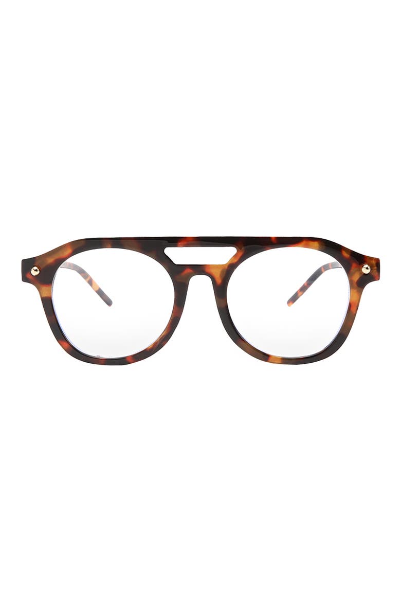 Dylan 50mm Square Blue Light Blocking Glasses, Main, color, TORTE