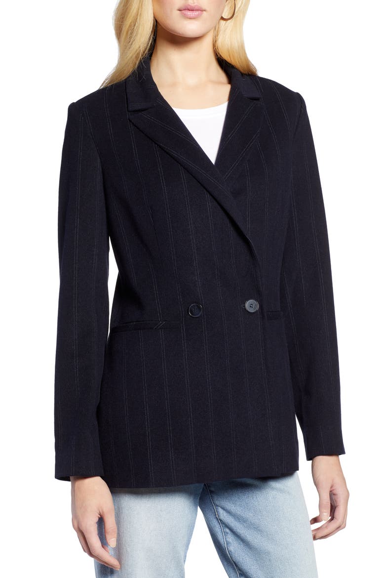 Stripe Suit Jacket, Alternate, color, NAVY PINSTRIPE
