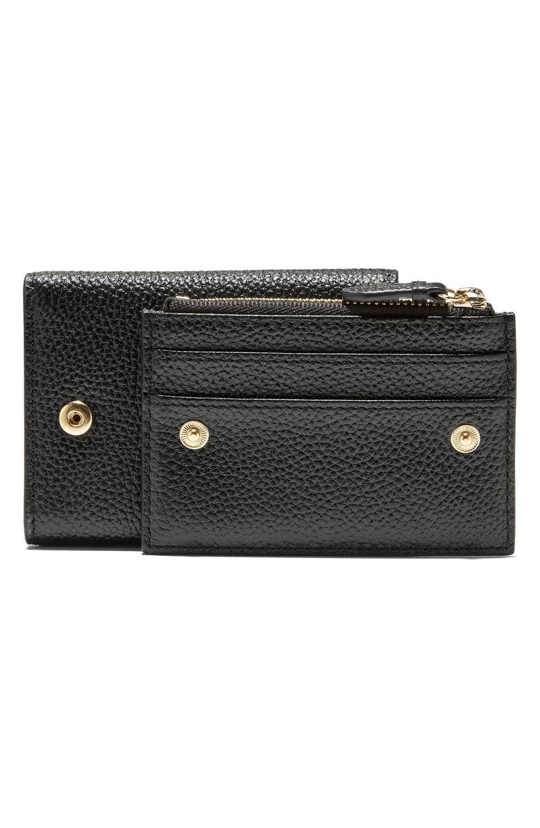 Cole Haan Rachel Compact Leather Trifold Wallet, Alternate, color, Black