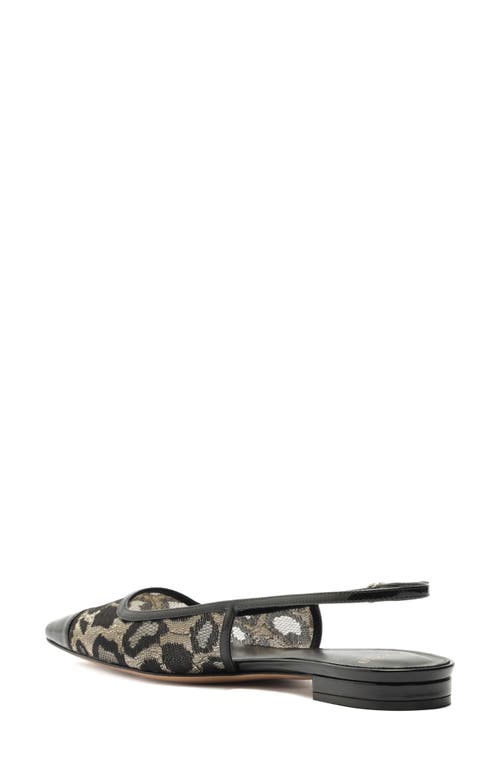 Alexandre Birman Olivia Cap Toe Lace Slingback Flat In Animal Print