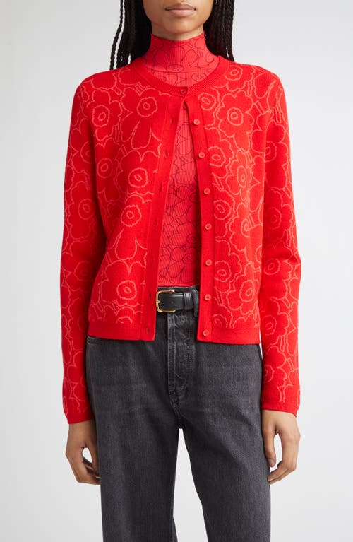 Marimekko Mutka Mini Piirto Unikko Wool Blend Cardigan