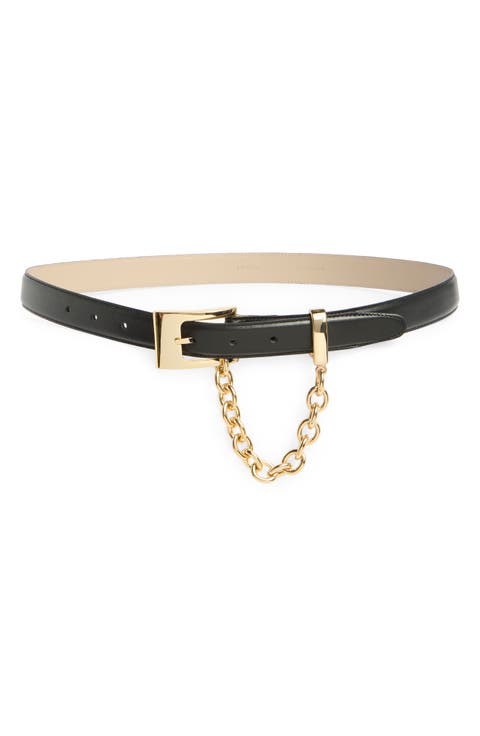 The Chain Detail Leather Belt