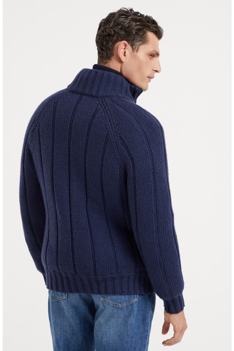 Knit jacket with padding, Alternate, color, Indigo