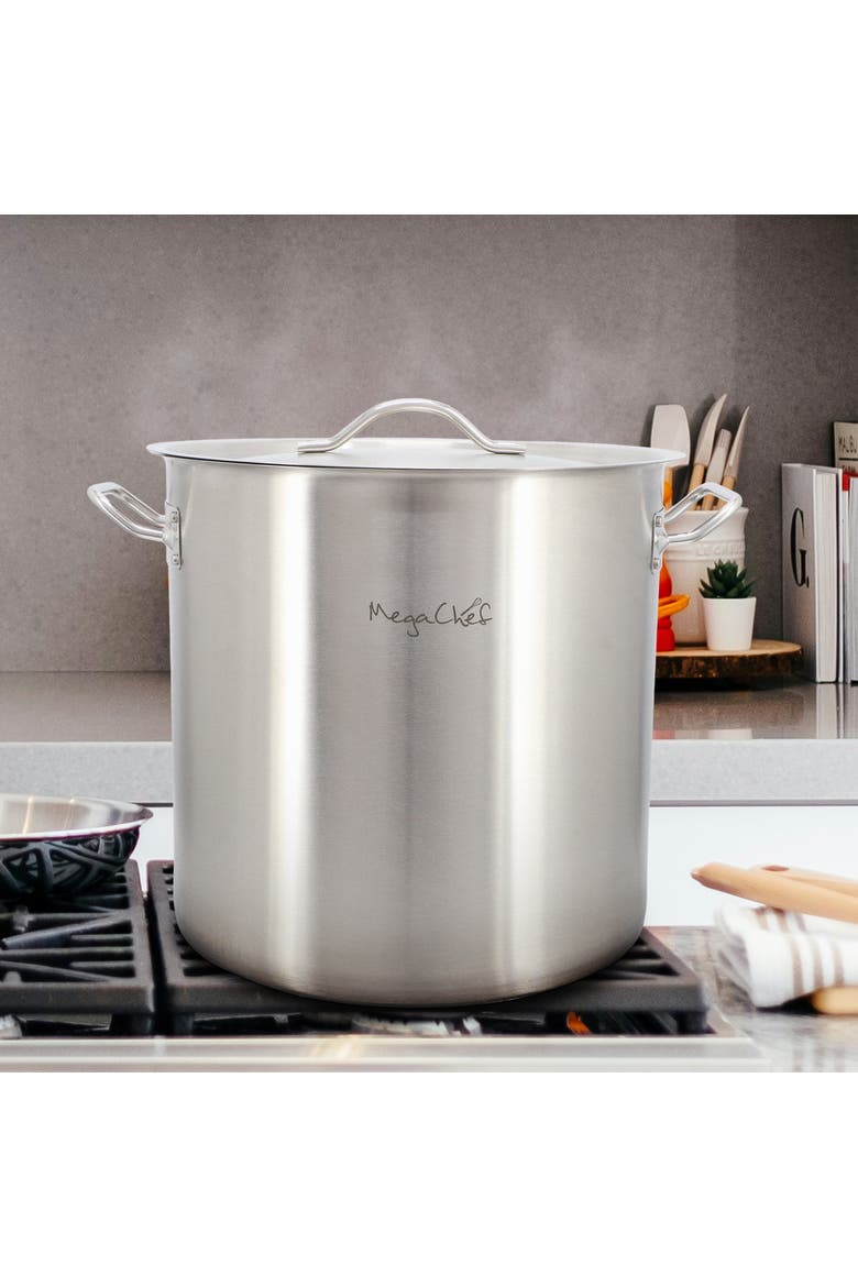 52.8 Quart Stainless Steel Stock Pot, Alternate, color, Silver