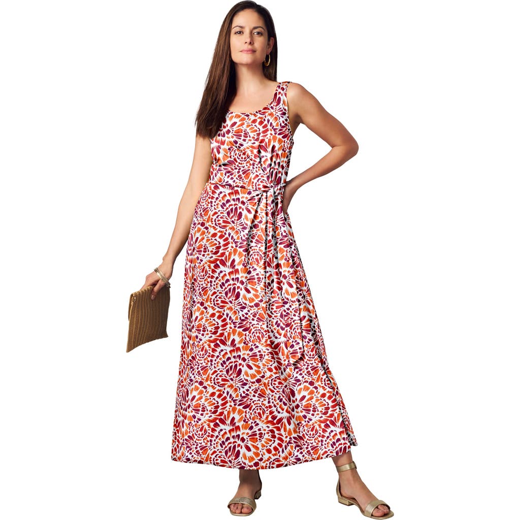 Jessica London Side Tie Maxi Dress In Multi