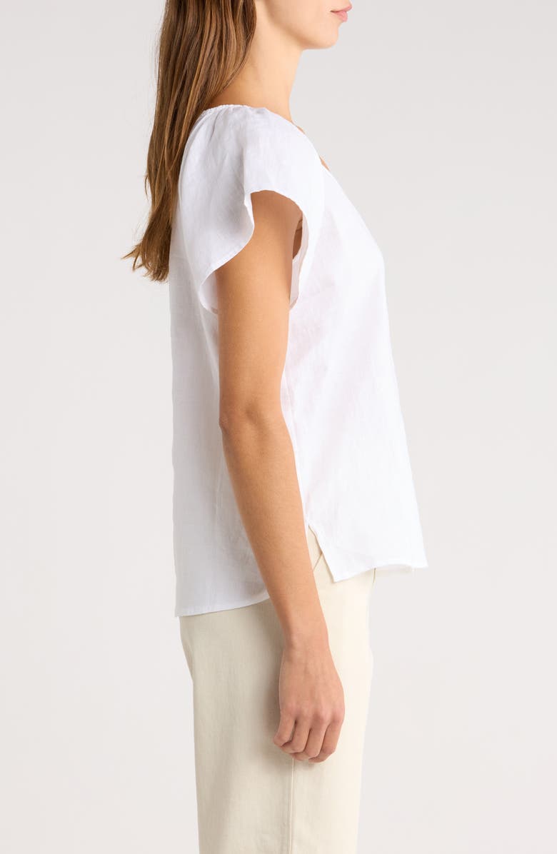 Tommy Bahama Coastalina Flutter Sleeve Linen Top, Alternate, color, White