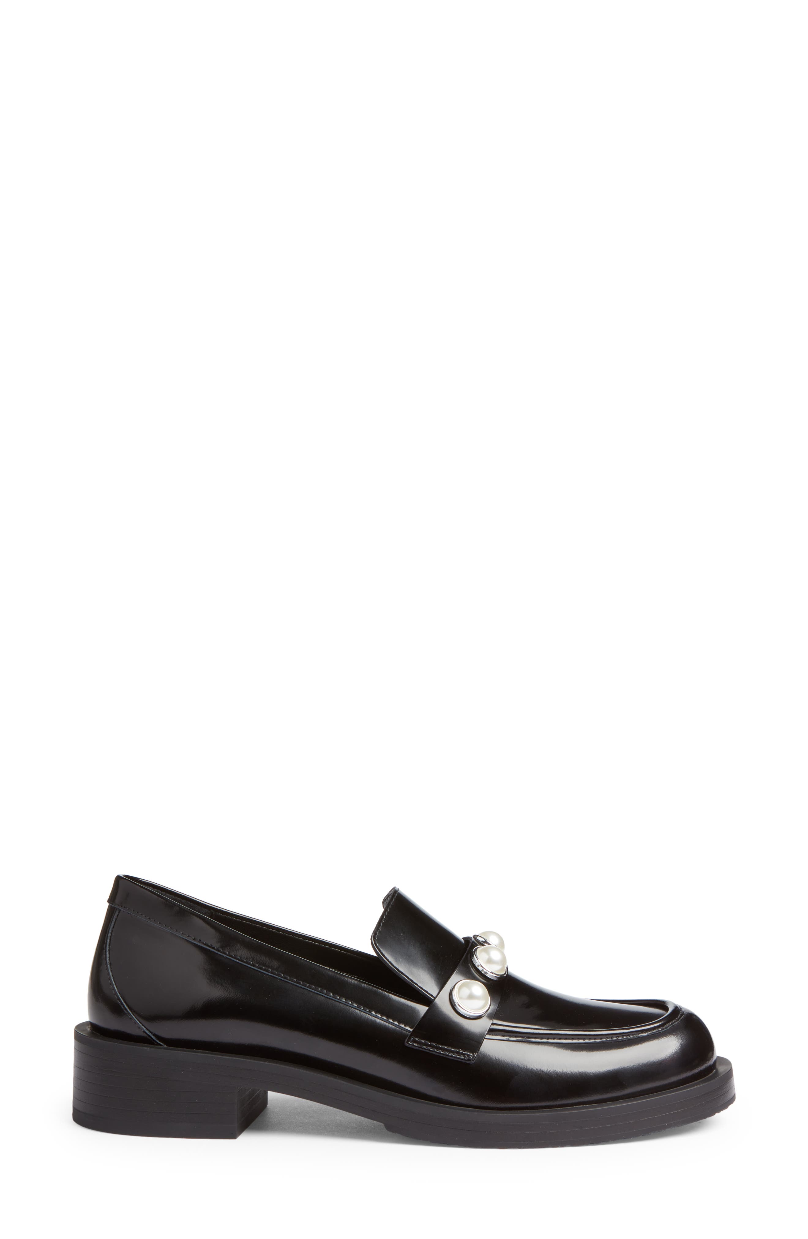 Stuart Weitzman Portia Bold Loafer, Alternate, color, Black