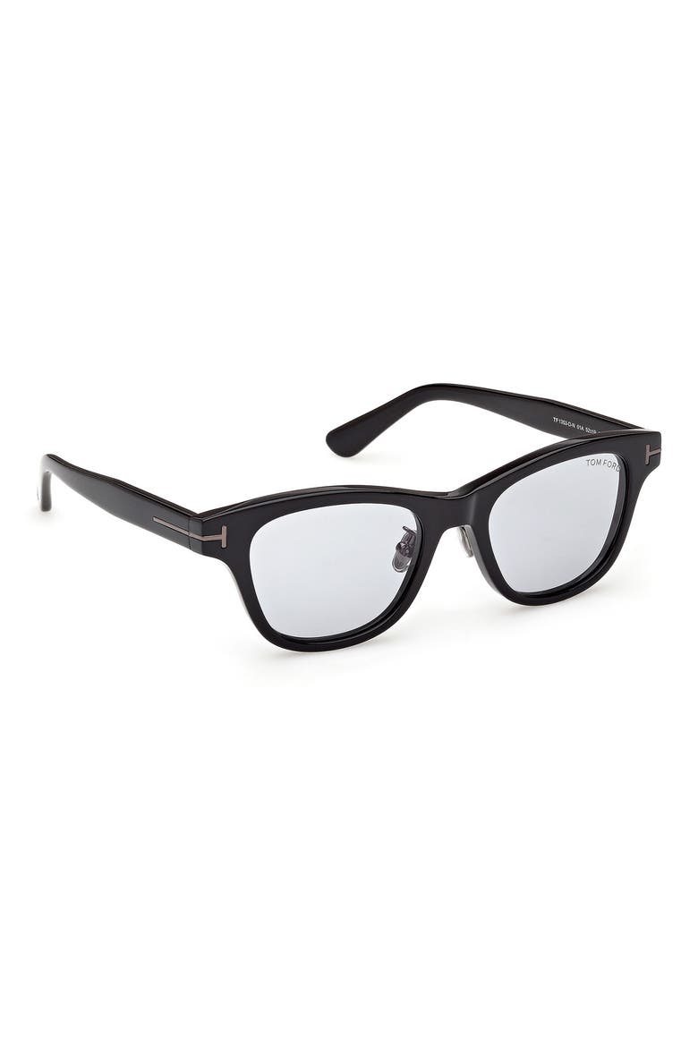 52mm Square Sunglasses, Alternate, color, SHINY BLACK / SMOKE