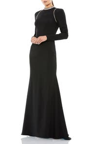 Mac Duggal Raglan Long Sleeve High Neck Gown