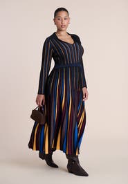 ELOQUII Pleated Knit Midi Dress