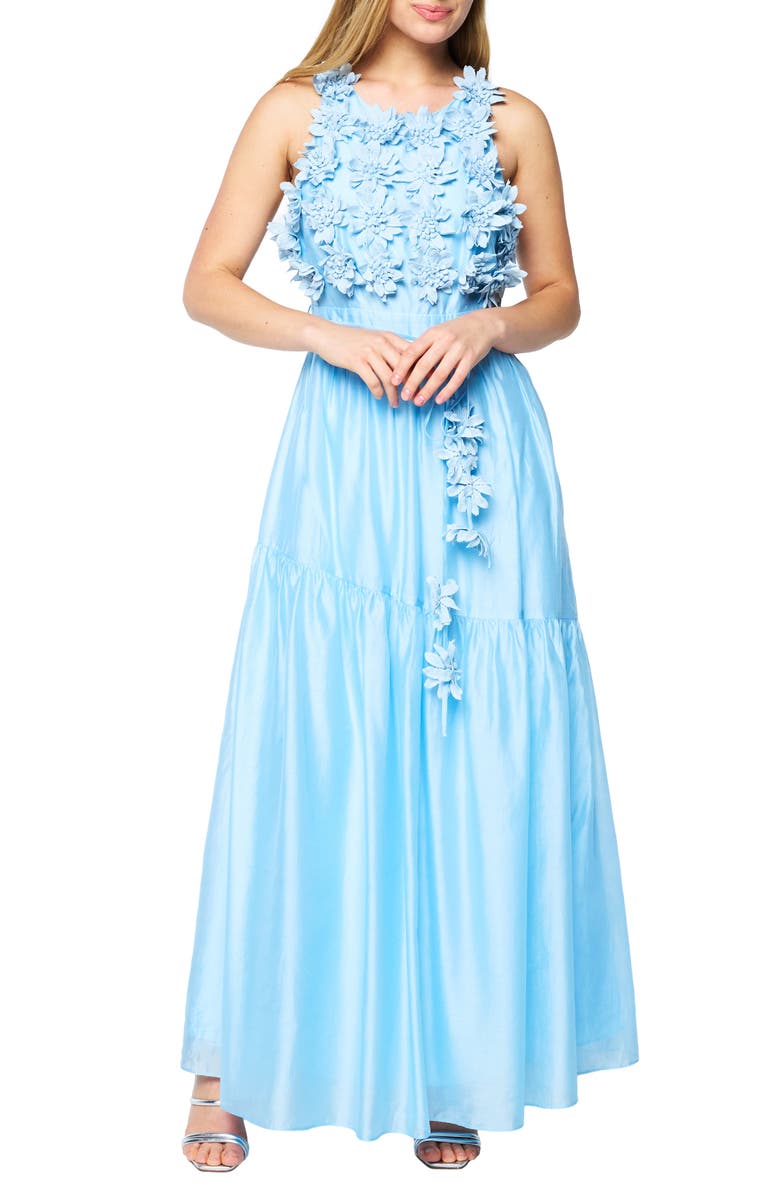 CIEBON Shailene 3D Floral Sleeveless Gown, Main, color, 