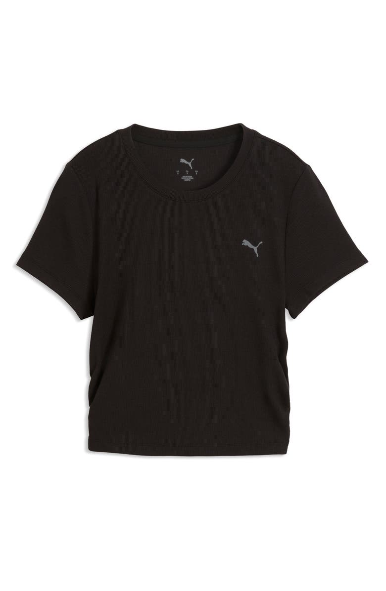 PUMA CLOUDSPUN Rib T-Shirt, Alternate, color, Puma Black