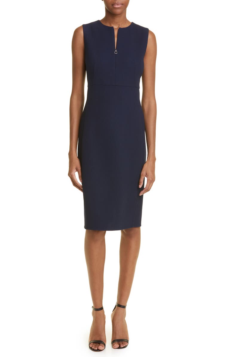 Akris Double Face Virgin Wool Crepe Sheath Dress, Main, color,