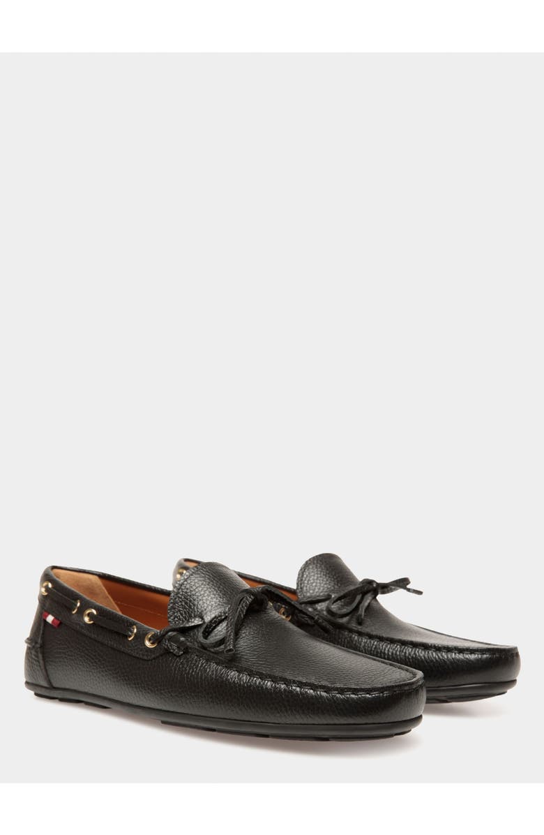 Bally Clay Driver in Grained Leather, Alternate, color, Black