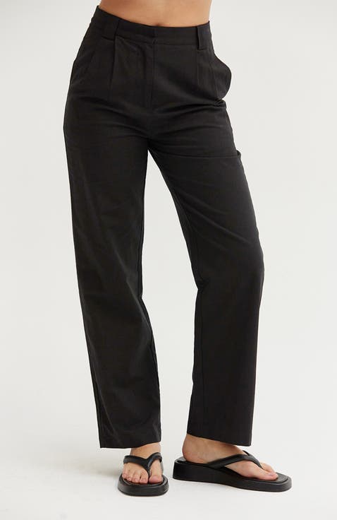 Women's Linen Blend High-Waisted Pants & Leggings