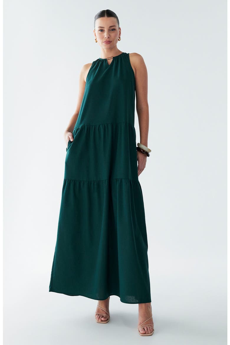 Rain Maxi Dress, Alternate, color, Emerald