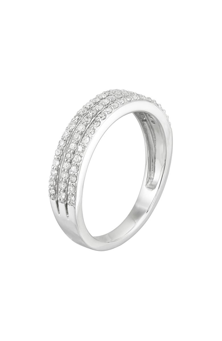 Frankie & Zoe 3-Row Diamond Band Ring, Alternate, color, White Gold