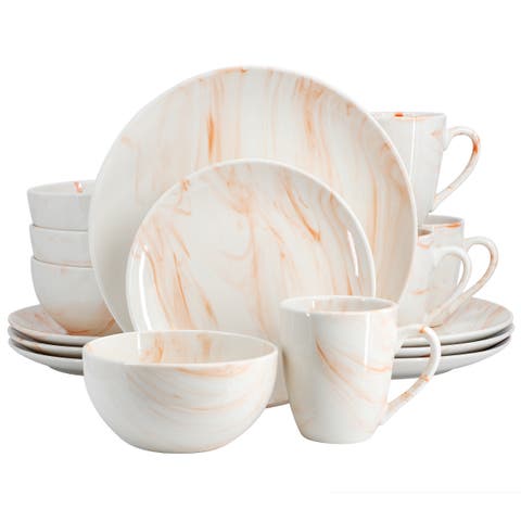 Fine Marble 16 Piece Porcelain Dinnerware Set