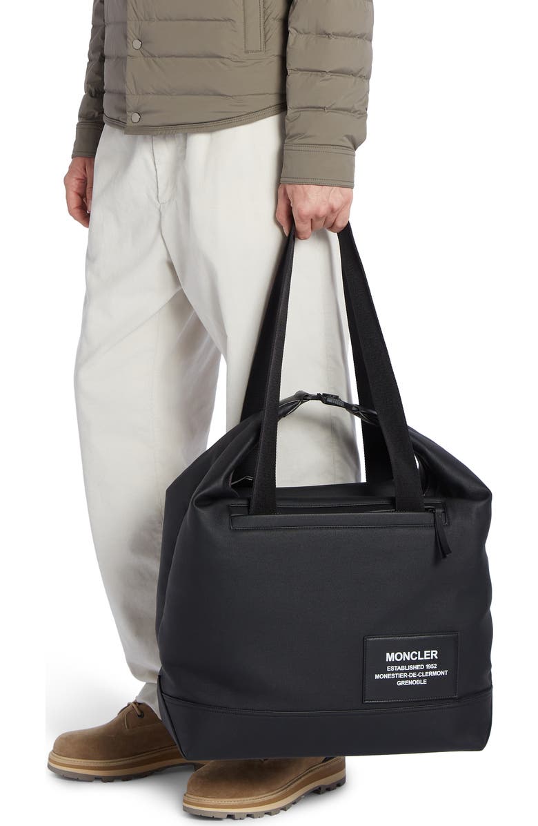 Moncler Nakoa Coated Canvas Tote, Alternate, color, Black