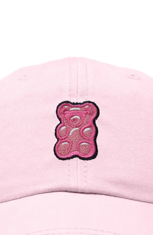 Dalix Pink Gummy Embroidered Casual Cap In Washed Pink