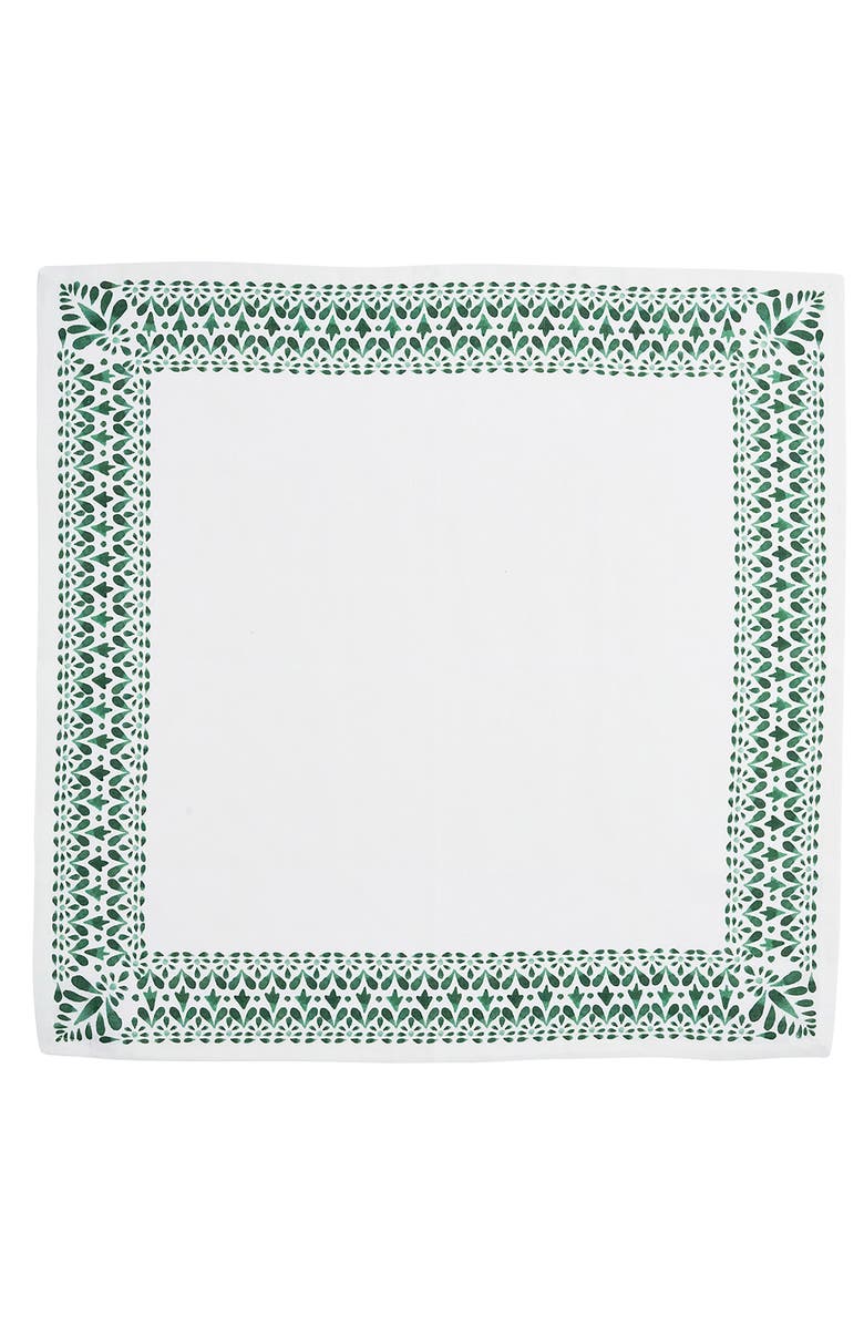 Juliska Iberian Border Set of 4 Linen Napkins, Alternate, color, Evergreen