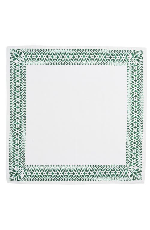 Juliska Iberian Border Set Of 4 Linen Napkins In Green