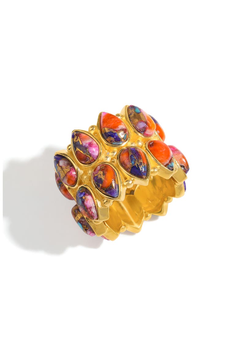 Layered Turquoise Ring, Main, color, PINK