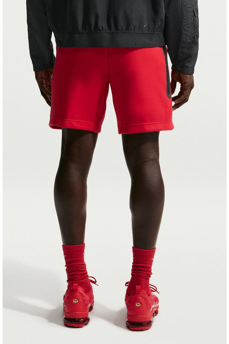 Tech Fleece Drawstring Shorts, Alternate, color, SPEED RED/ WHITE