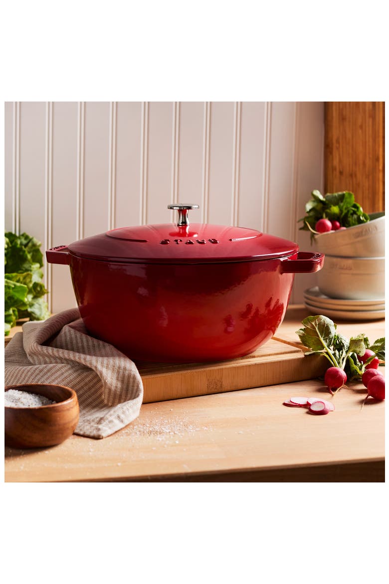 5-Quart Enameled Cast Iron Cocotte, Alternate, color, CHERRY