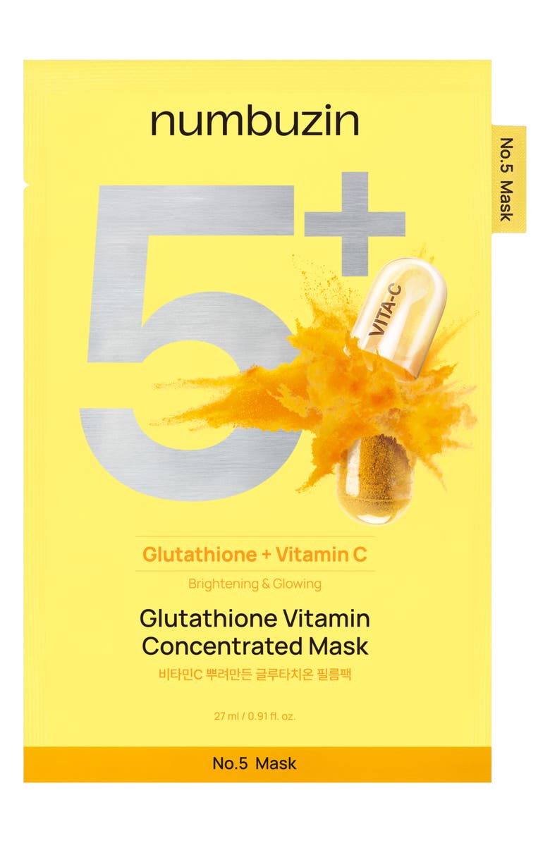 Numbuzin 5-Pack No.5 Glutathione Vitamin C Sheet Masks, Main, color,
