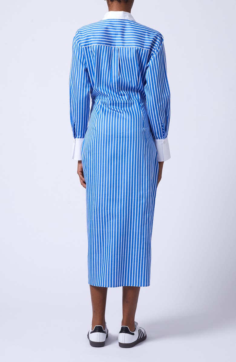 French Connection Alexis Stripe Belted Long Sleeve Tie Waist Cotton Shirtdress, Alternate, color, 